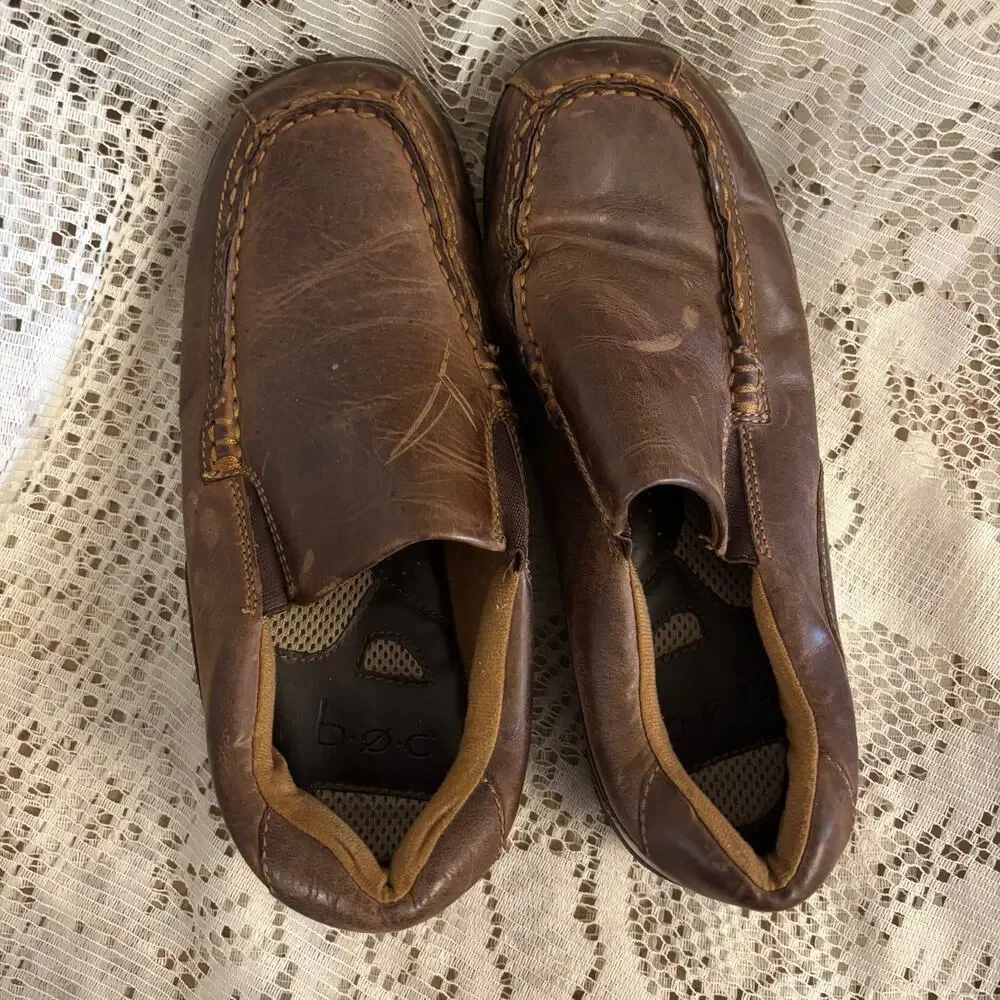 B.O.C Eric Men's US 9 M Brown Leather Loafers Shoes